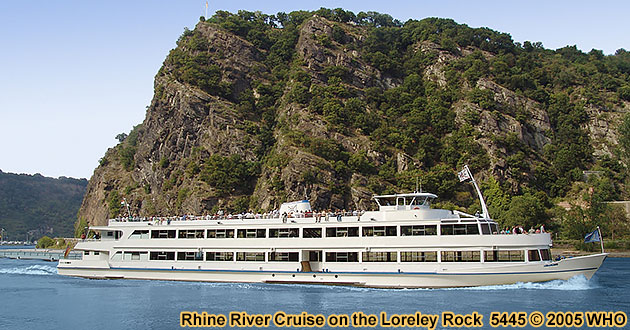 Boat cruise on the Rhine River near the Lorelei Rock